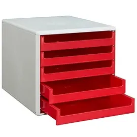 M&M Schubladenbox 28,5 x 35,7 cm 5-tlg. rot