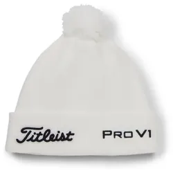 Titleist Tour Winter Mütze mit Bommel weiss