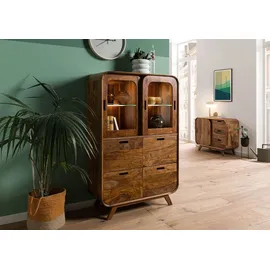 MASSIVMOEBEL24.DE Highboard 90 x 140 x 40 cm Hellbraun