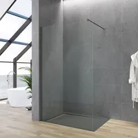 Duschwand 110x200 cm Duschtrennwand 8 mm Nano Glas Walk In Dusche mit Stabilisator
