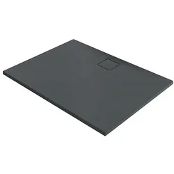 Duschwanne Hüppe EasyFlat 1500 x 52 x 900 mm, Mineralguss, Ablauf lange Seite, anthrazit matt - EF0112128