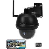 SecuFirst Überwachungskamera Aussen WLAN,128GB Lokaler Speicher,Outdoor PTZ Wifi IP Kamera Überwachungs,1080P,AI-Bewegungsmelder,Sirenen-Alarm.