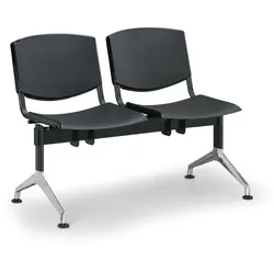 Kunststoff-Wartezimmerbank, Traversenbank SMILE, 2-sitzig, schwarz