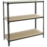 Simonrack Schwerlastregal, Lagerregal, 100x100x40 cm, Metallregal, Kellerregal, Biegestelle 150 kg, 3 Holzfachböden, Anthrazit/Holz - Maderclick