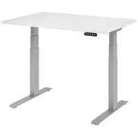 Bümö Schreibtisch elektrisch 120x80 cm Weiß / Silber