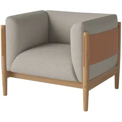 Bolia - Dive Sessel, Paza, sand / cognac Vollnarbenleder