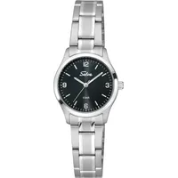 Selva SELVA Quarz-Armbanduhr mit Edelstahlband, Zifferblatt schwarz Ø 27mm