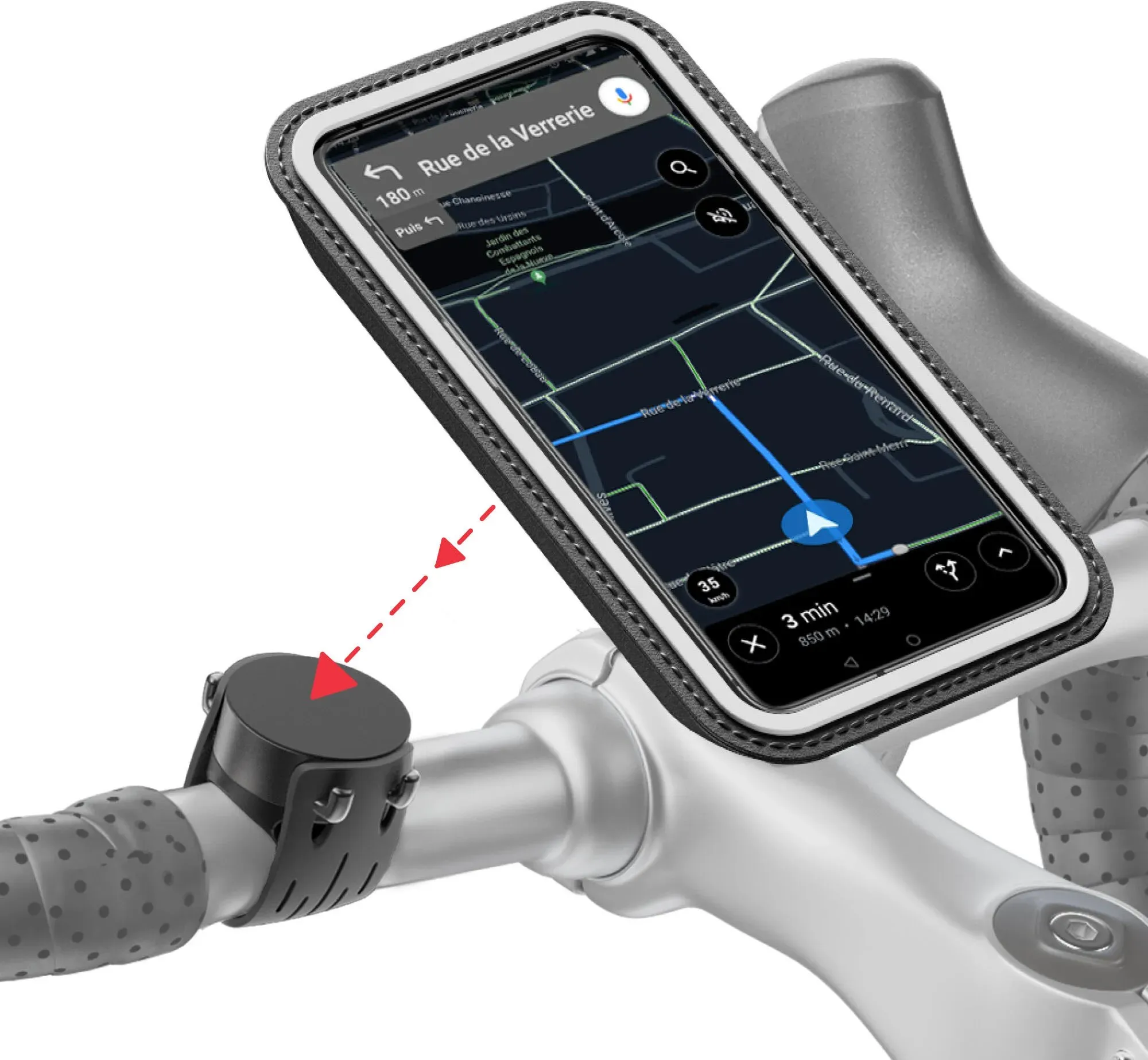 Magnetische Smartphone-Halterung für den Fahrradlenker (Smartphone M) schwarz No Size