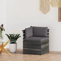 vidaXL Garten-Paletten-Ecksofa mit Kissen Kiefernholz