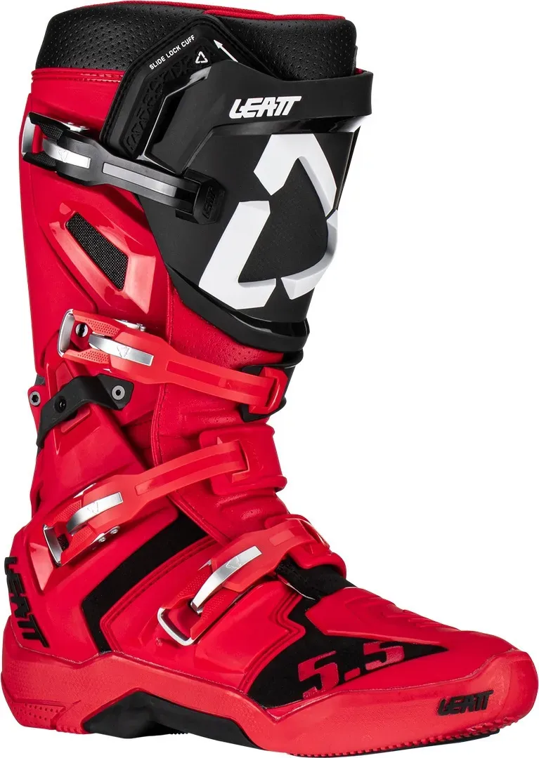 Leatt 5.5 FlexLock Motocross Stiefel, schwarz-rot, Größe 42 für Männer