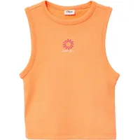 S.Oliver - Slim-Fit-Top aus Rippware, mit Stickerei Mädchen, rot,