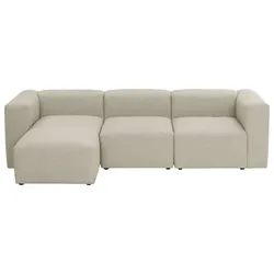 Ecksofa Lena in Creme Flachgewebe