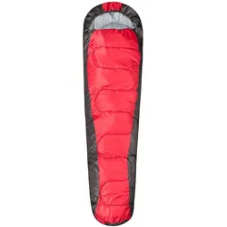 Mumienschlafsack rot/grau - bequemer Sommerschlafsack 13-25°