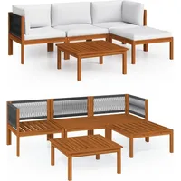 vidaXL Garten-Lounge-Set 5-tlg. cremeweiß Akazie