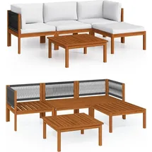 vidaXL Garten-Lounge-Set 5-tlg. cremeweiß Akazie