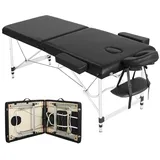 Yaheetech Massageliege Alu Massagetisch Klappbar Massagebett Massagestuhl mit 2 Zonen höhenverstellbar mit Tragetasche, belastbar bis 250kg