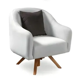 JVMöbel Lounge-Sessel 79 x 84 x 80 cm Weiß mit Kissen
