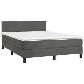 vidaXL Boxspringbett 140 x 200 cm Dunkelgrau