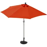 Sonnenschirm Halbrund Lorca, Halbschirm Balkonschirm, Uv 50+ Polyester/alu 3kg 300cm Terracotta Mit Ständer