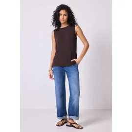 street one studio Damen, Jersey-Top mit Chiffon - 46