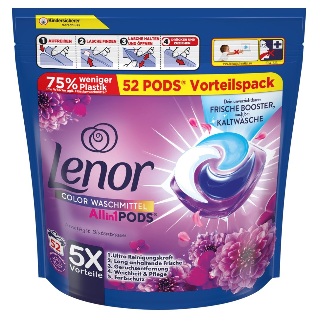 Lenor Waschmittel Allin1 Pods® Amethyst Blütentraum 52 Waschladungen 1 St