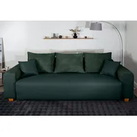 Schlafsofa COLLECTION AB "Yves, Liegefläche (B/T): 142/194 cm", grün (flaschengrün, grün), B:243cm T:94cm, 100% Polyester, Sofas, Schlafsofa, inkl. Bettfunktion, Bettkasten, Federkern & Zierkissen