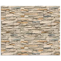 Küchenrückwand ARTLAND "Braune alte Ziegelmauer", beige (naturfarben), B:60cm H:50cm, Aluminium, Spritzschutzwände, Alu Spritzschutz mit Klebeband, einfache Montage