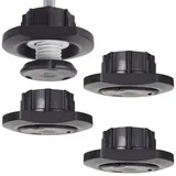 SO-TECH® Möbelfuß Höhenversteller für Ø 30 mm Topfbohrung, Höhenverstellung 10 mm, (Spar-Set, 4-St), Tragkraft 175 kg pro Stück, Hersteller: Italiana Ferramenta schwarz