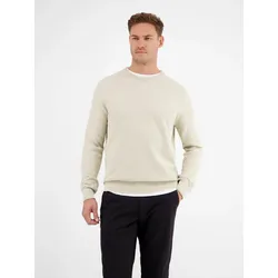 Leichter Strickpullover mit schmaler Rippstruktur - Bone White - XXXL