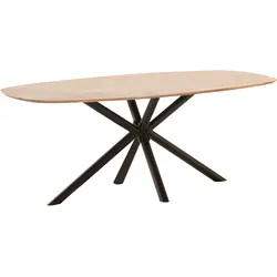 Esstisch HOME AFFAIRE "Vermont", beige (natur, schwarz, natur), B:180cm H:77cm T:100cm, Tische, tolle Optik