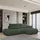 masseno Ecksofa Polyester mit Schlaffunktion L-Form Grün