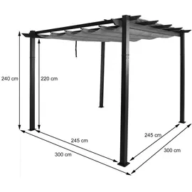 MCW Pergola 3 x 3 m Grau