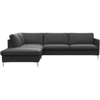 FLEXLUX Ecksofa »Fiore, L-Form«, schmale Armlehnen, Kaltschaum, Füße Alu schwarz