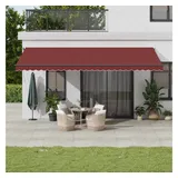 vidaXL Markise Automatisch mit LED Weinrot 600x350 cm