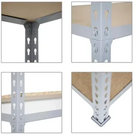 Proregal Schwerlastregal Stahl 200x120x50 cm grau 5 Fachböden