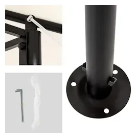 Tectake Luxus Gartenpavillon 4 x 3 m inkl. 6 Seitenteile creme