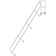 MUNK zweiter Handlauf Aluminium-Treppe mit Plattform 45° 14 Stufen