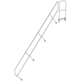 MUNK zweiter Handlauf Aluminium-Treppe mit Plattform 45° 14 Stufen