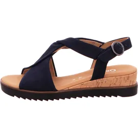 Gabor Damen Keilsandalen, Frauen Sandalen,Moderate Mehrweite (G),offene schuhe,strandschuhe,keilsandaletten,blue (Kork/schw.),39 EU / 6 UK - 39 EU