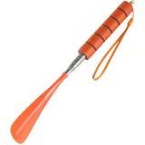 Ausziehbarer Schuhlöffel, 1 Stück Edelstahl Langer Schuhlöffel, Langer Griff Metall Schuhanzieher, Tragbarer-Schuhanzieher-Kunststoff für Alle Schuhe (Orange)