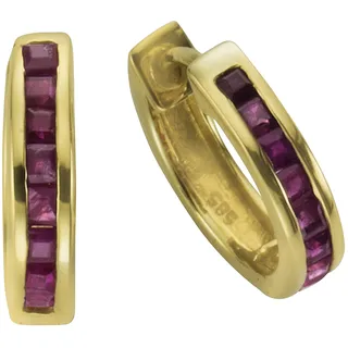 Fascination by Ellen K. Ohrringe 585/- Gold Rubin rot 0,80ct. gelb vergoldet Damen
