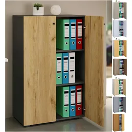VCM Lona Aktenschrank 70 x 39 x 110 cm anthrazit, honig-eiche