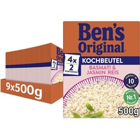 Ben's Original Basmati & Jasmin-Reis, 10 Minuten Kochbeutel, 9 Packungen (9x500g)