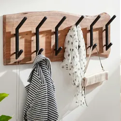Kadima Design Massive Akazienholz Wandgarderobe, Baumkanten-Design. 100x13x29 cm