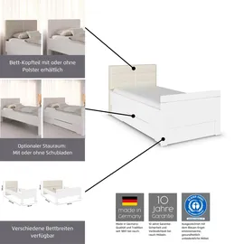 Rauch Einzelbett EVELYN 99 x 210 cm Holzwerkstoff weiß alpinweiß