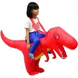 LOLANTA Kinder Dinosaurier Aufblasbares Kostüm Halloween Kostümparty T-Rex Kostüme, Rot, 3-6 Jahre