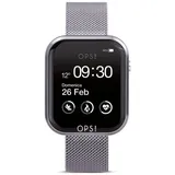 OPS!SMART OPSSW-15 BT 38 mm Edelstahlgehäuse Silber Sportarmband Grau One Size