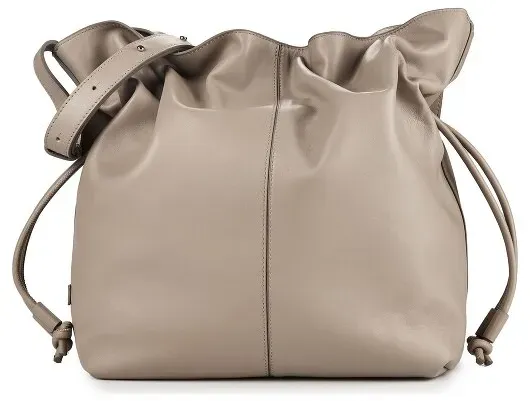 Marc O'Polo Beuteltasche Leder 41 cm  grau