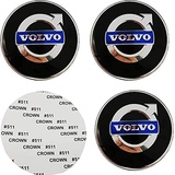 ZYHHDP 4 X Reifen & Felgen Radnabenkappen Emblem-Aufkleber Aufkleber, füR Volvo S60 S80 S90 XC40 XC60 XC70 V40 V50 V60 V90 C30 C40 65mm Staubdichtes Styling-ZubehöR