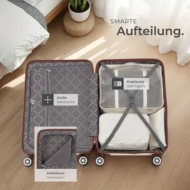 Tectake Reisekofferset 13-tlg. beige/weiß